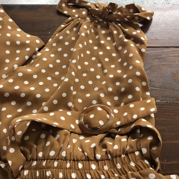 Fashion Nova Pants - Adorable brown polka dot jumpsuit